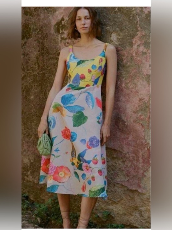 Tuckernuck Dresses & Skirts - Tuckernuck NEW Vivid Jardin Dominique Fit and Flare Floral Midi Sun Dress L